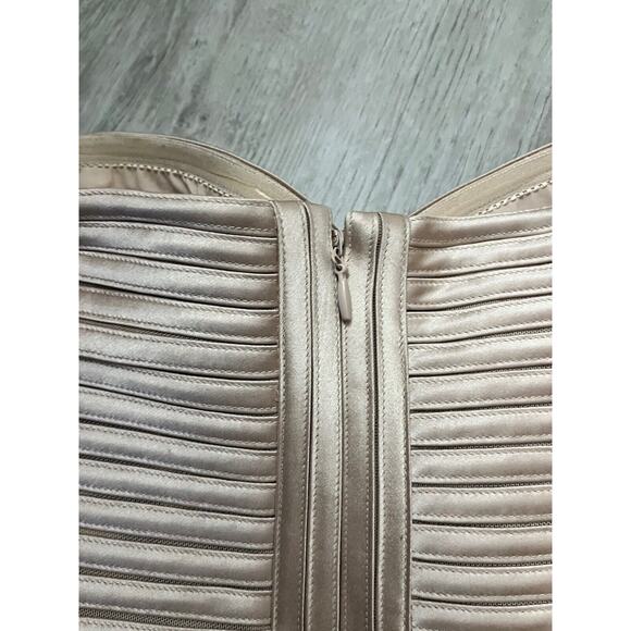 BCBGMaxAzria Strapless Beige Midi Dress - Picture 7 of 12